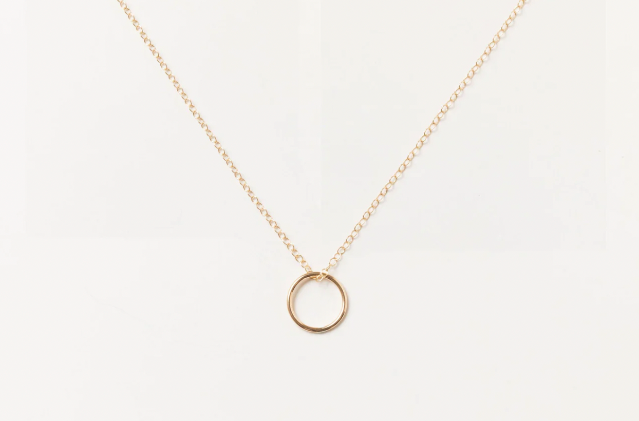 Sol Circle Necklace | Gold Fill