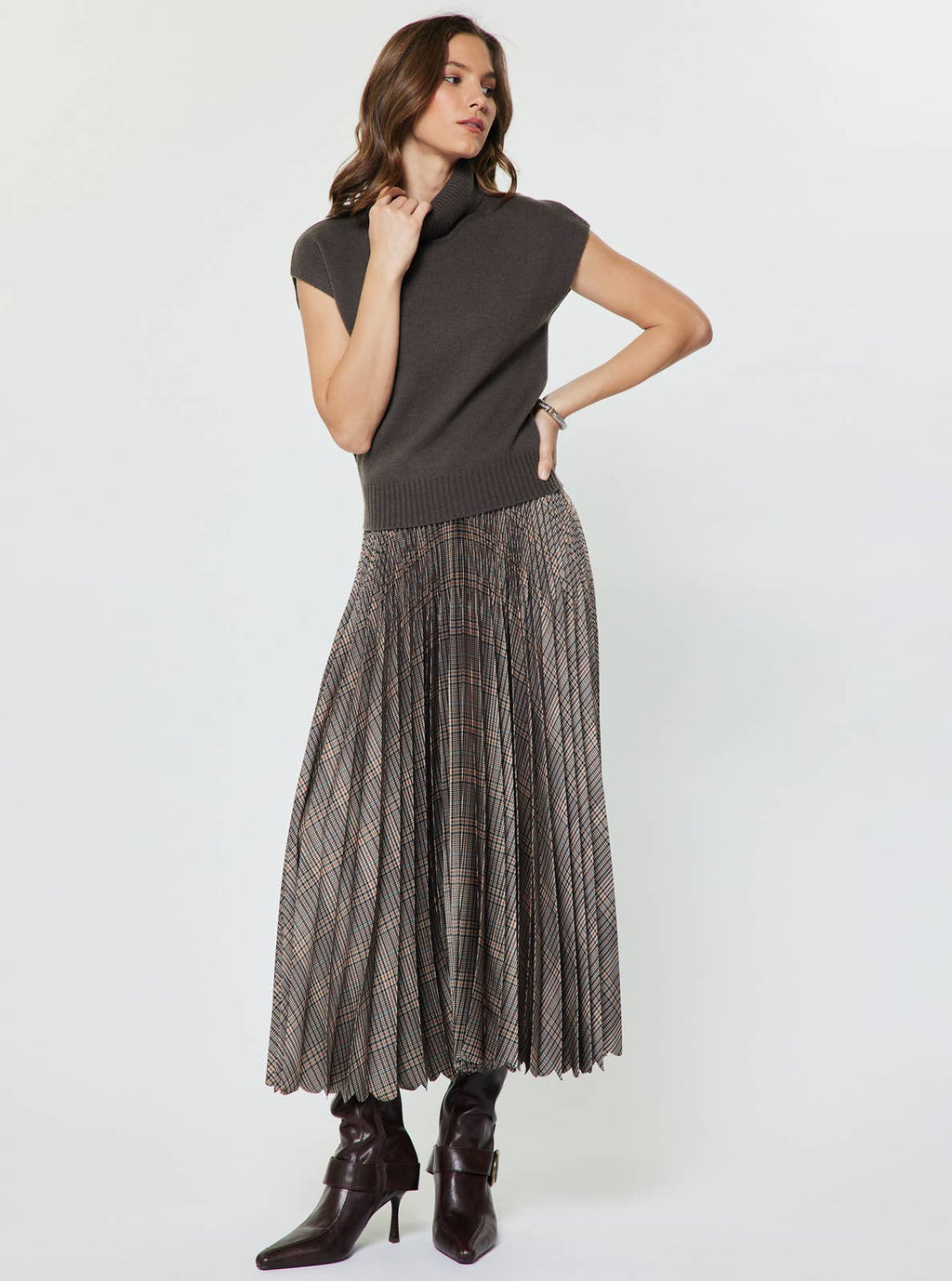 Turtleneck Short Sleeve Knit Sweater