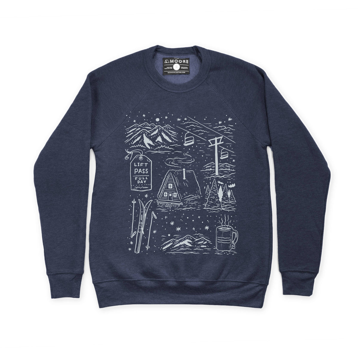Ski Days Crewneck Sweatshirt-Heather Navy