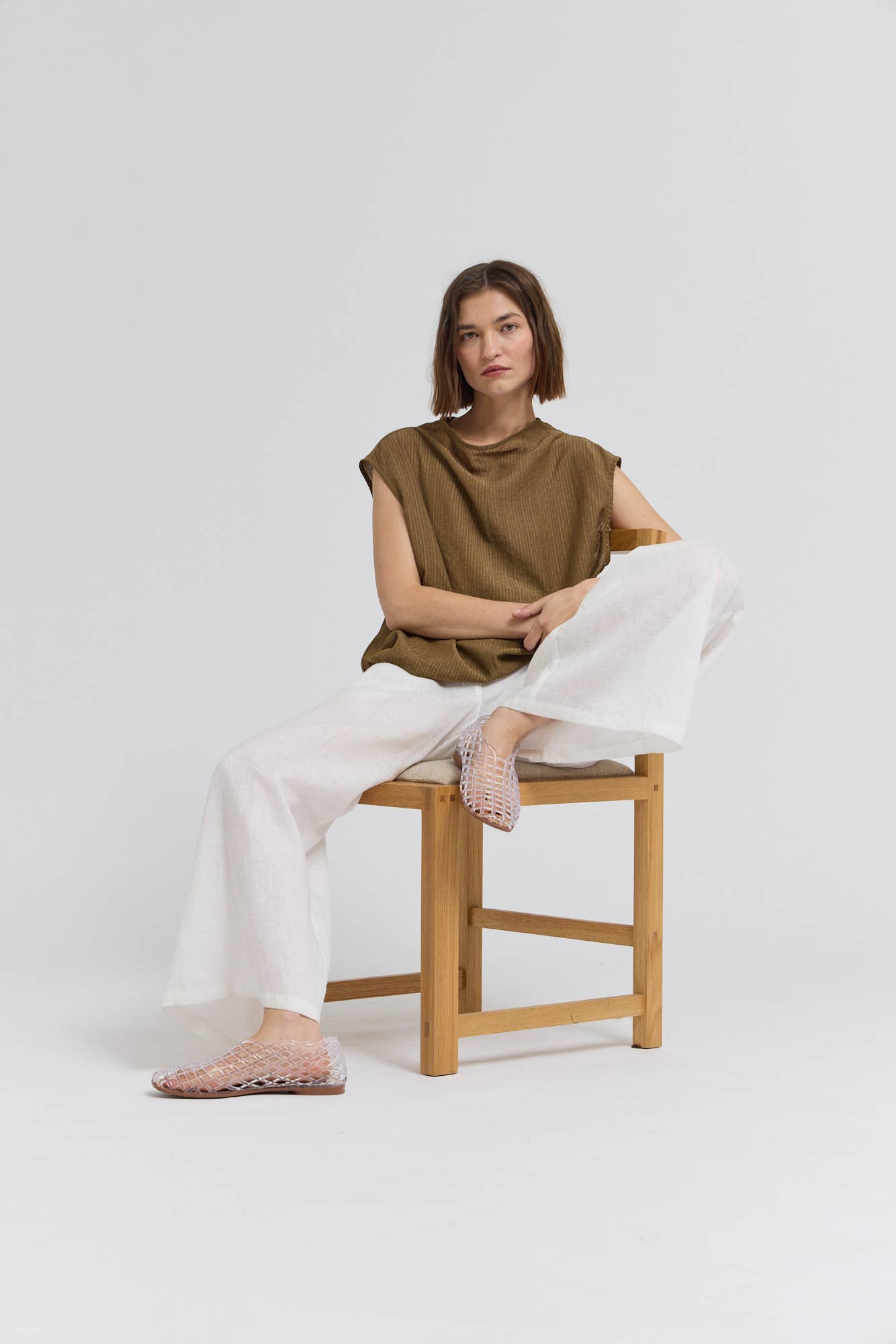 Mock Neck Loose Fit Textured Top