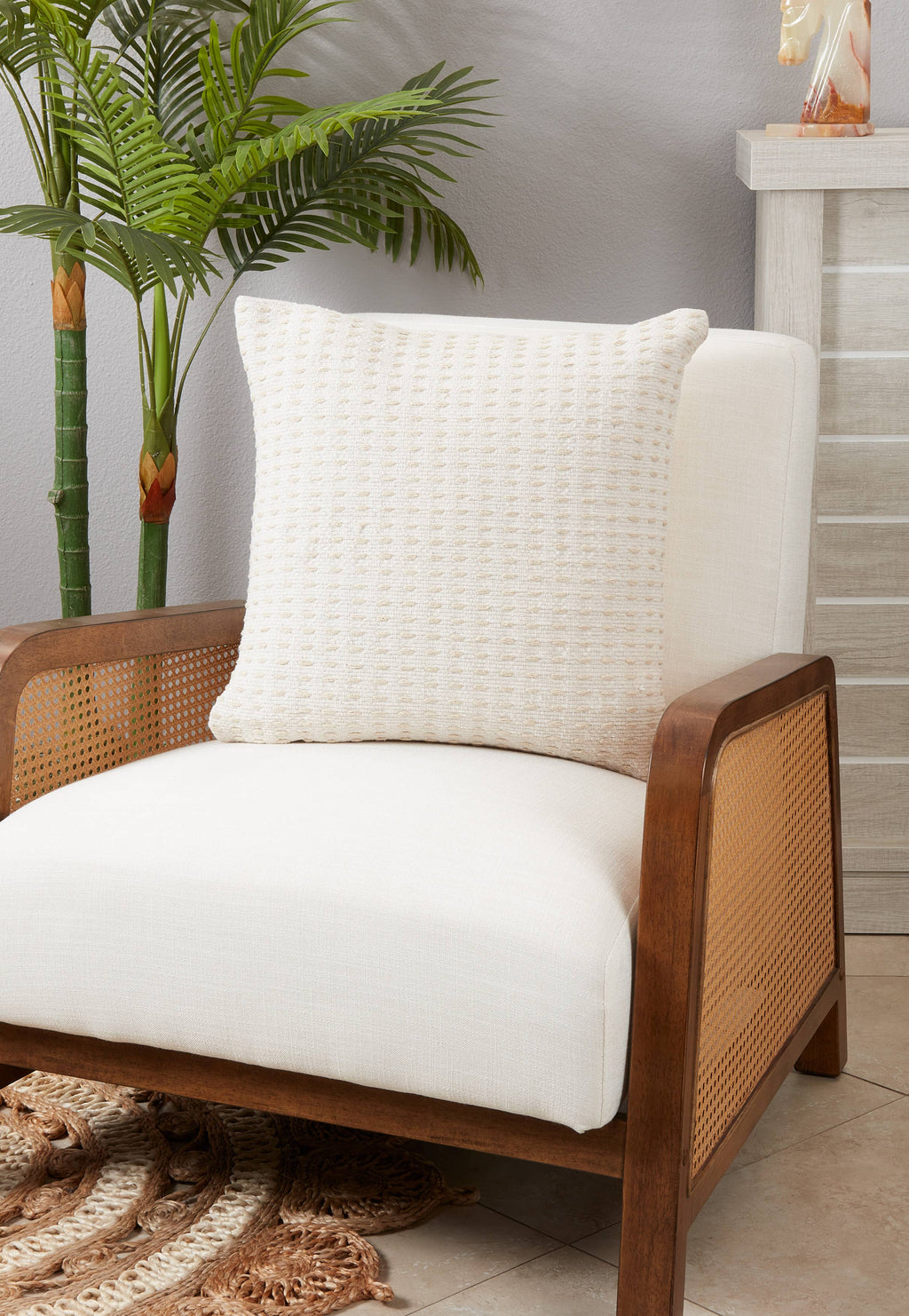 Geometric Glam Dashed Woven Throw Pillow