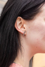 Silver Luxe Bar Stud Earrings