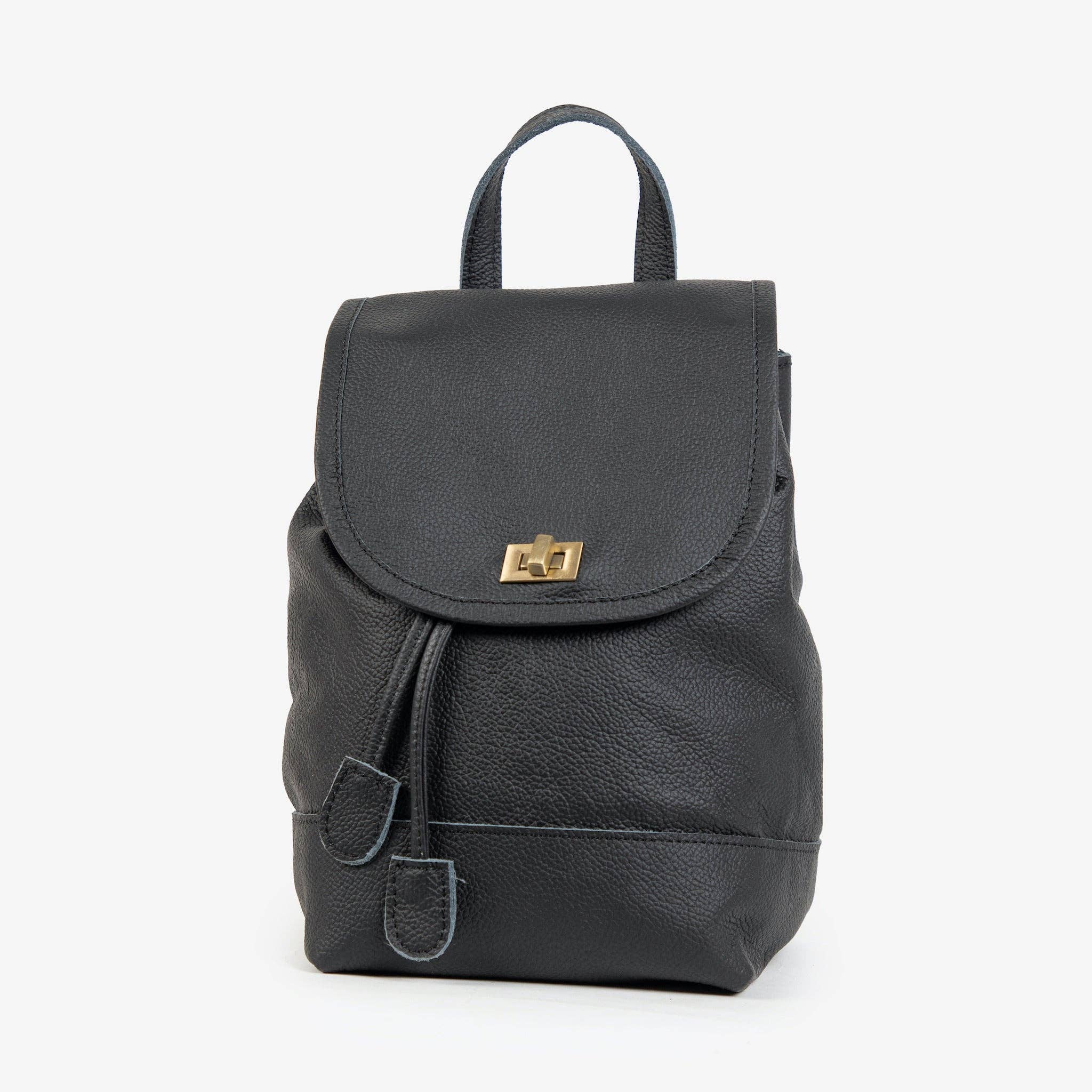 Mini Foldover Backpack - Black