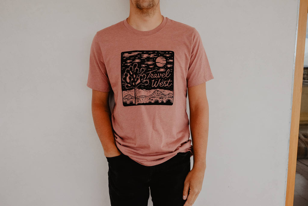 Travel West Tee- Mauve
