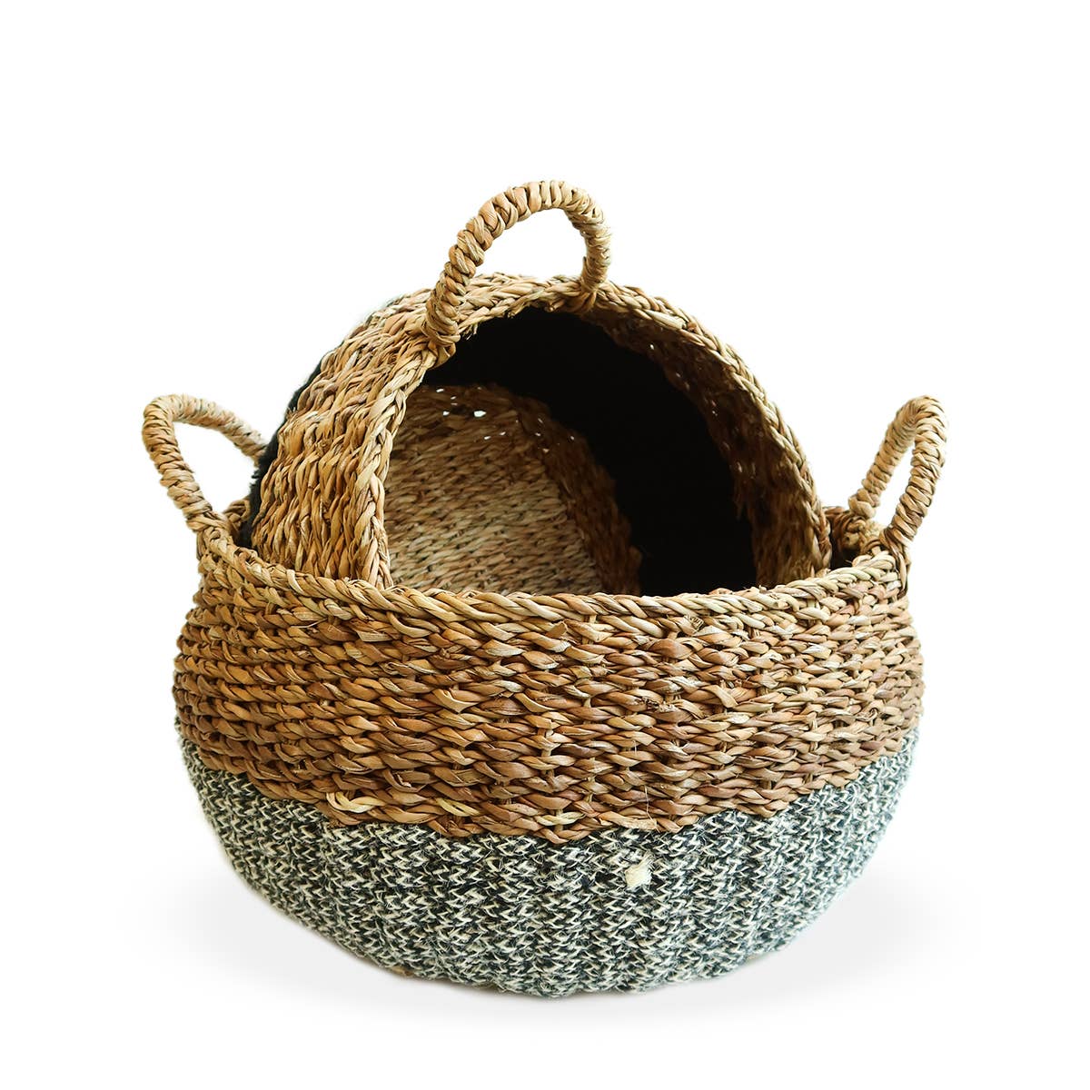 Handwoven Wicker Storage • Ula Floor Basket-Black