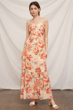 Sleeveless Floral Print Maxi Dress