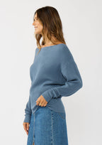 Long Sleeve Waffle Knit Pullover Sweater