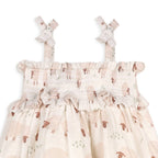 Sheep Baby Smocked Strap Dress+Bloomer Set (Organic Muslin)