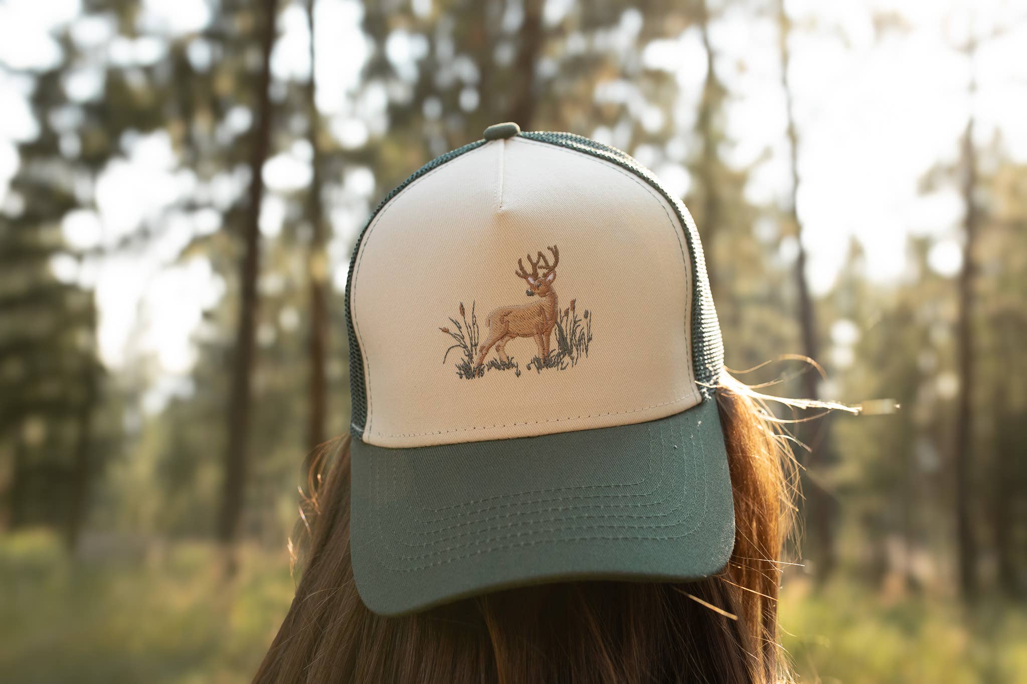 Buck Embroidered Trucker - Green