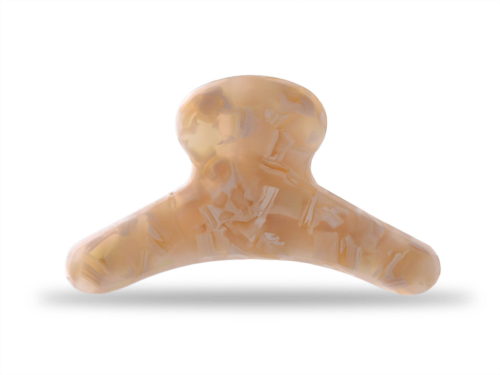 French Claw in Angel Wing | Beige Iridescent Purple Acetate Claw