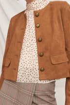 Polka Dot Ribbon Back Ruffle Blouse