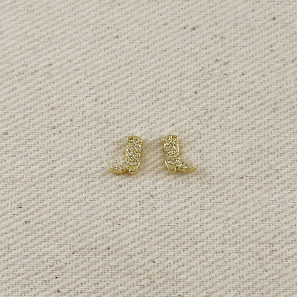 Mini Cowgirl Boot Earrings -18k Gold Filled