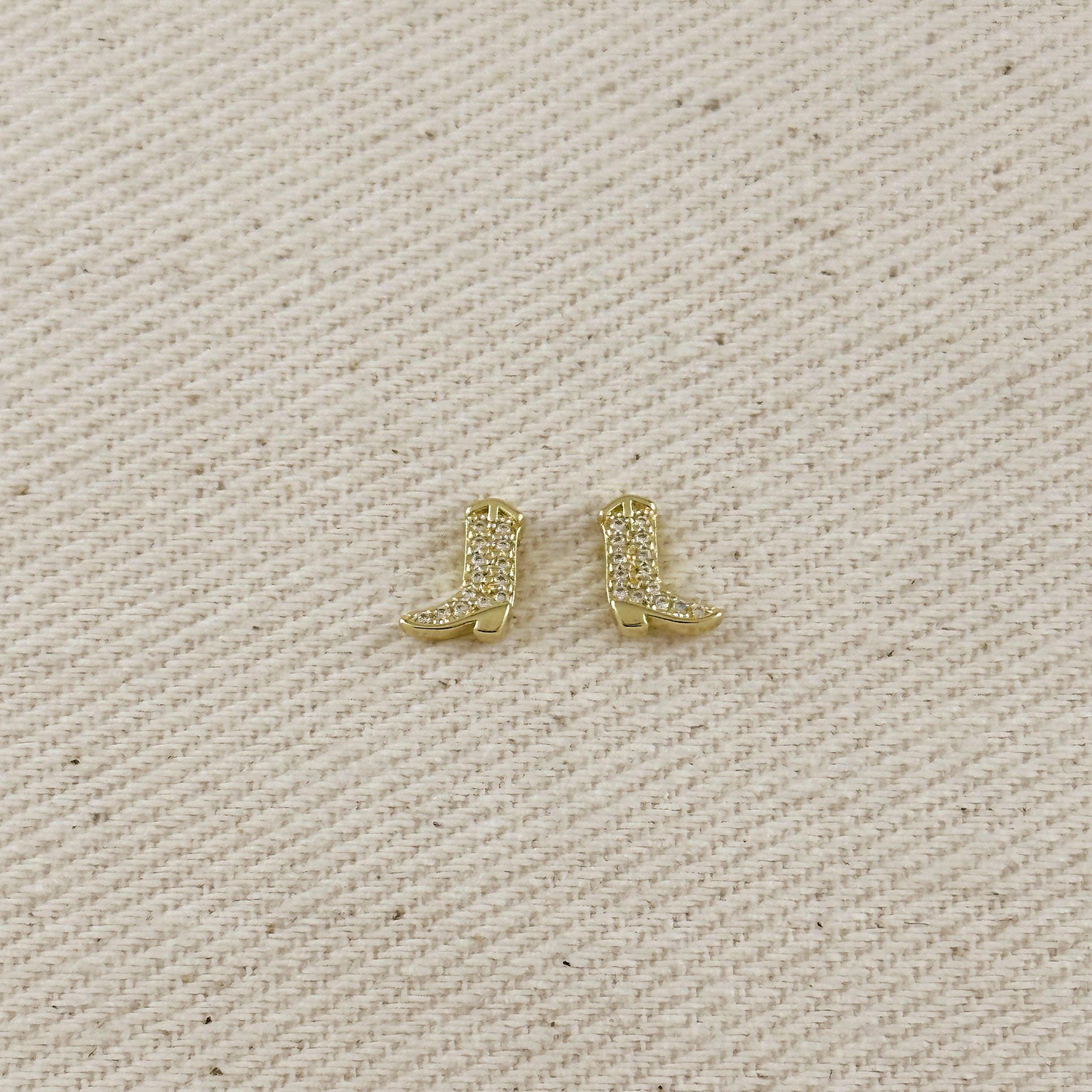 Mini Cowgirl Boot Earrings -18k Gold Filled