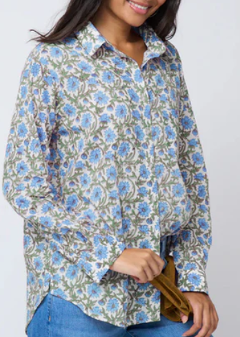 Good Boyfriend Shirt - Darlington Floral Bluebird