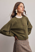 Classic Knit Button Front Cardigan