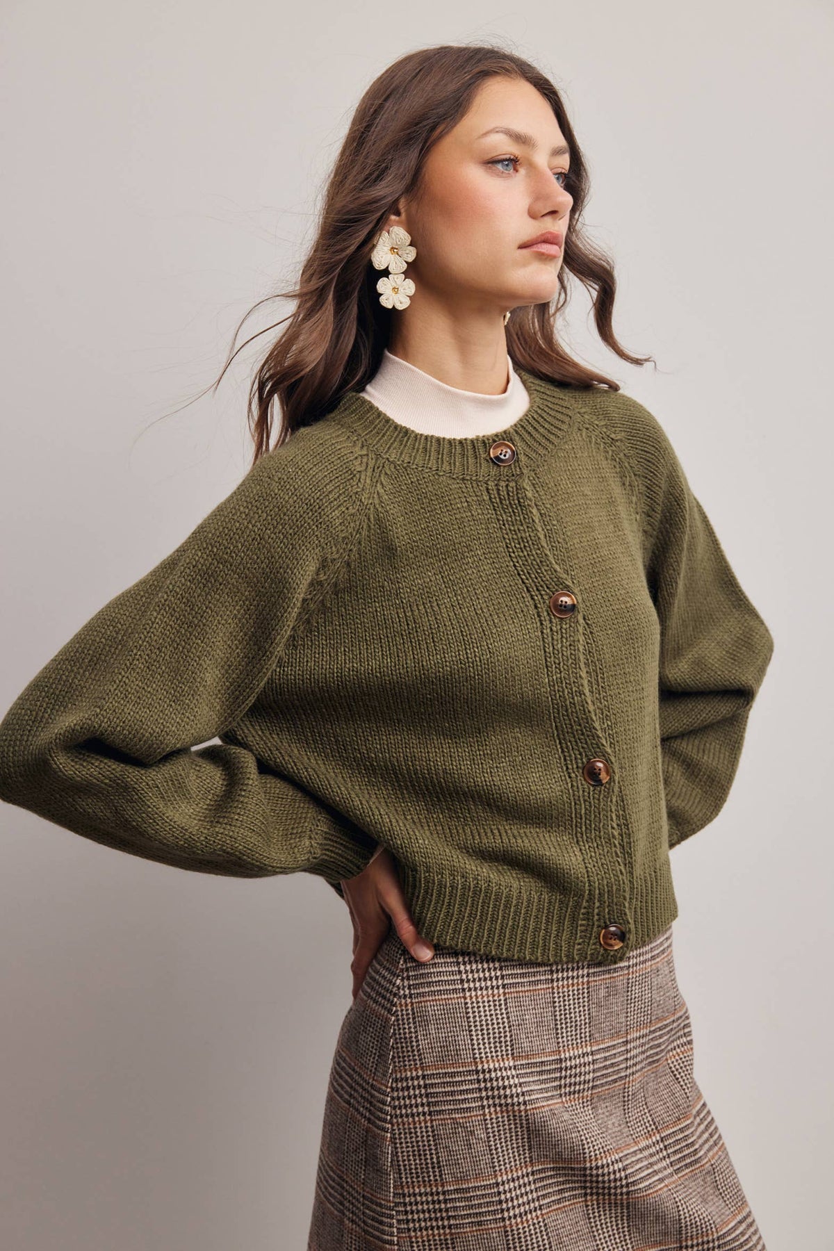 Classic Knit Button Front Cardigan
