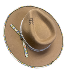 New 100% Wool Felt Flat Brim Fedora Hat - Style Lakota
