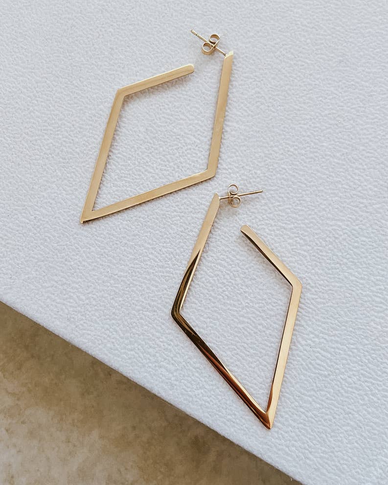 Elvira Gold Open Diamond Earrings
