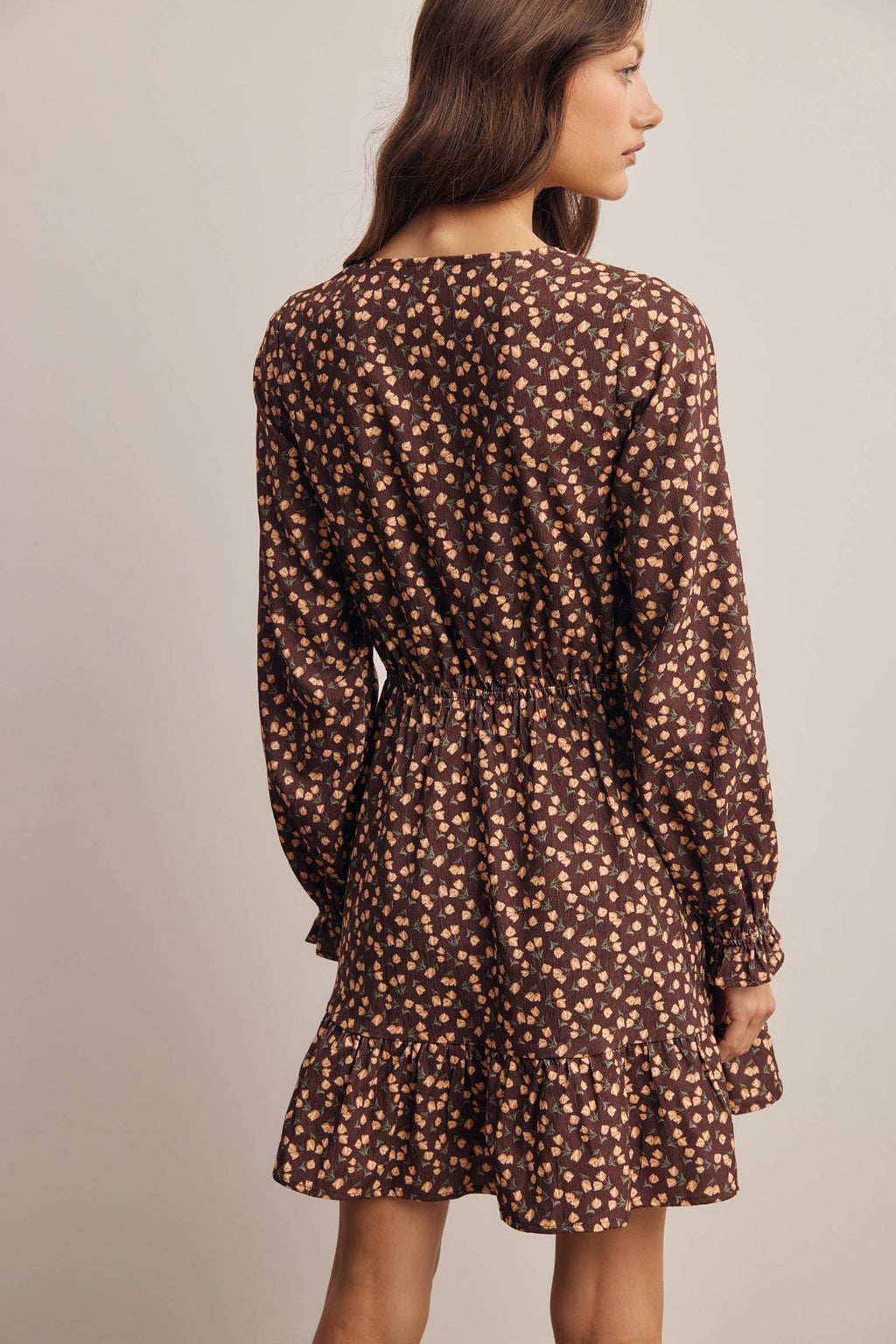 Floral Printed Corduroy Mini Dress