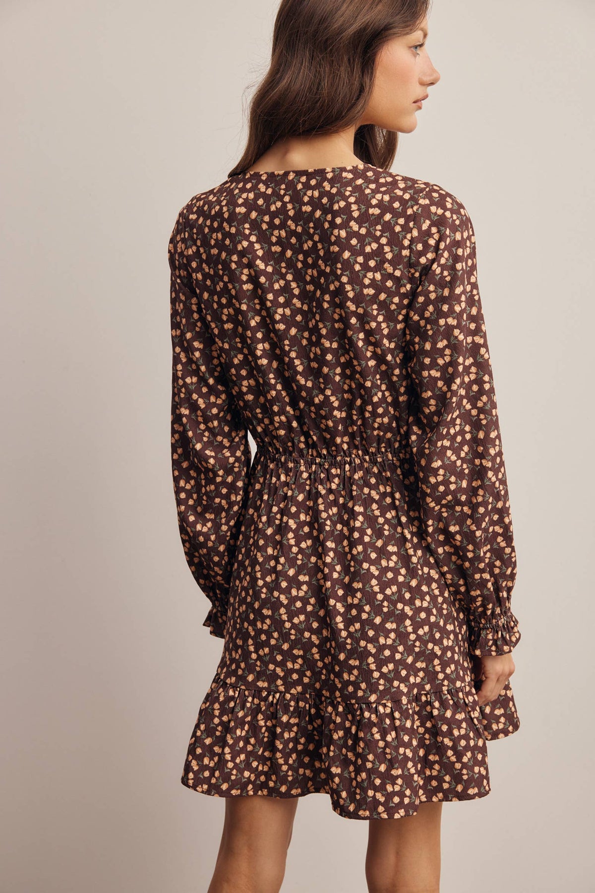 Floral Printed Corduroy Mini Dress