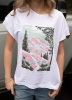 Alpine Summer Ladies Tee - Washed White