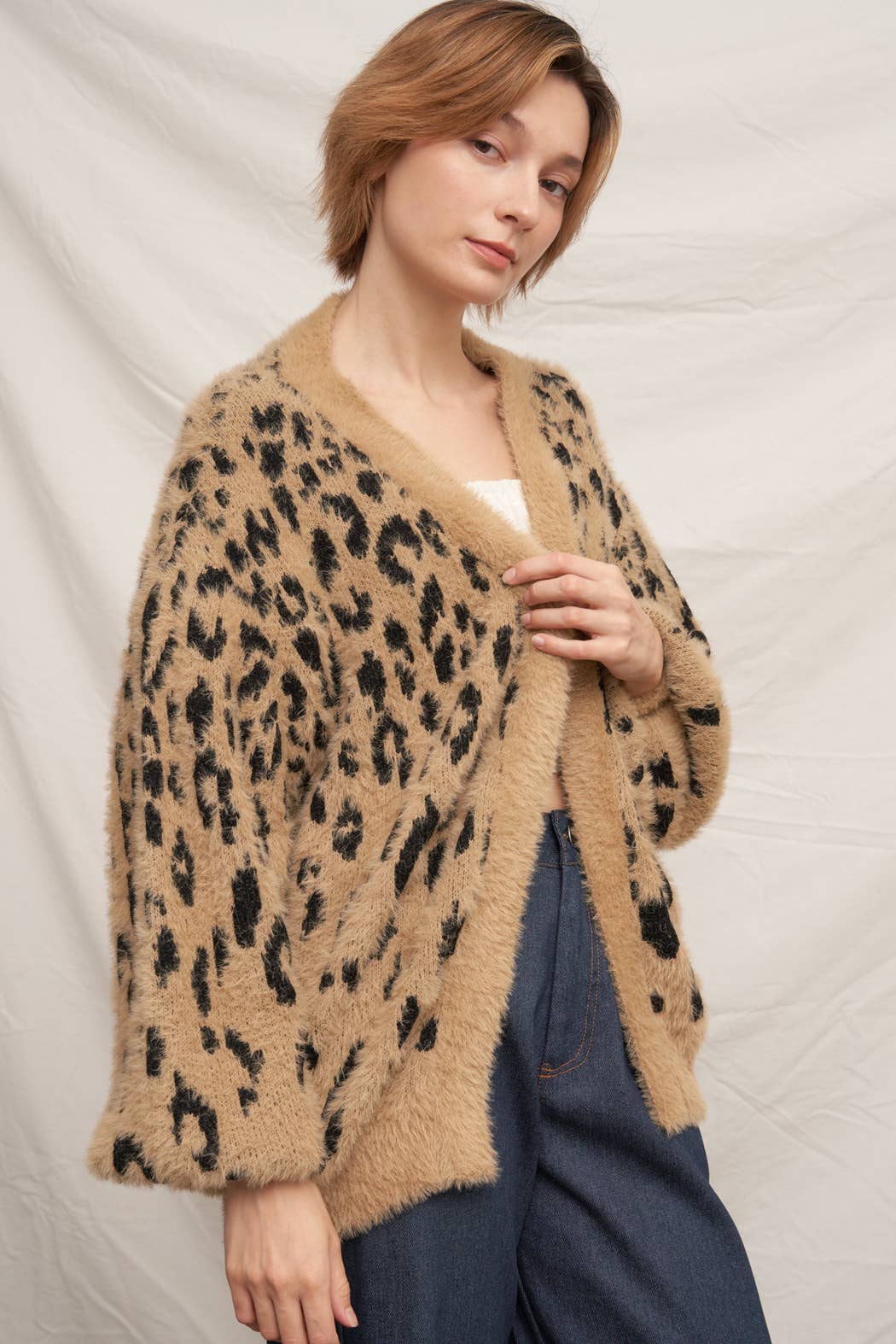 Soft Leopard Sweater Cardigan