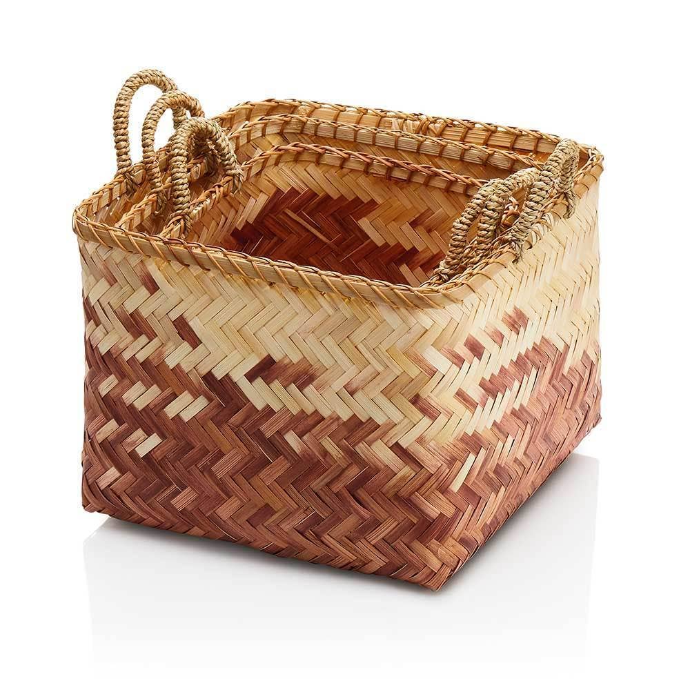 Dusk Ombre Bamboo Baskets - Set of 3