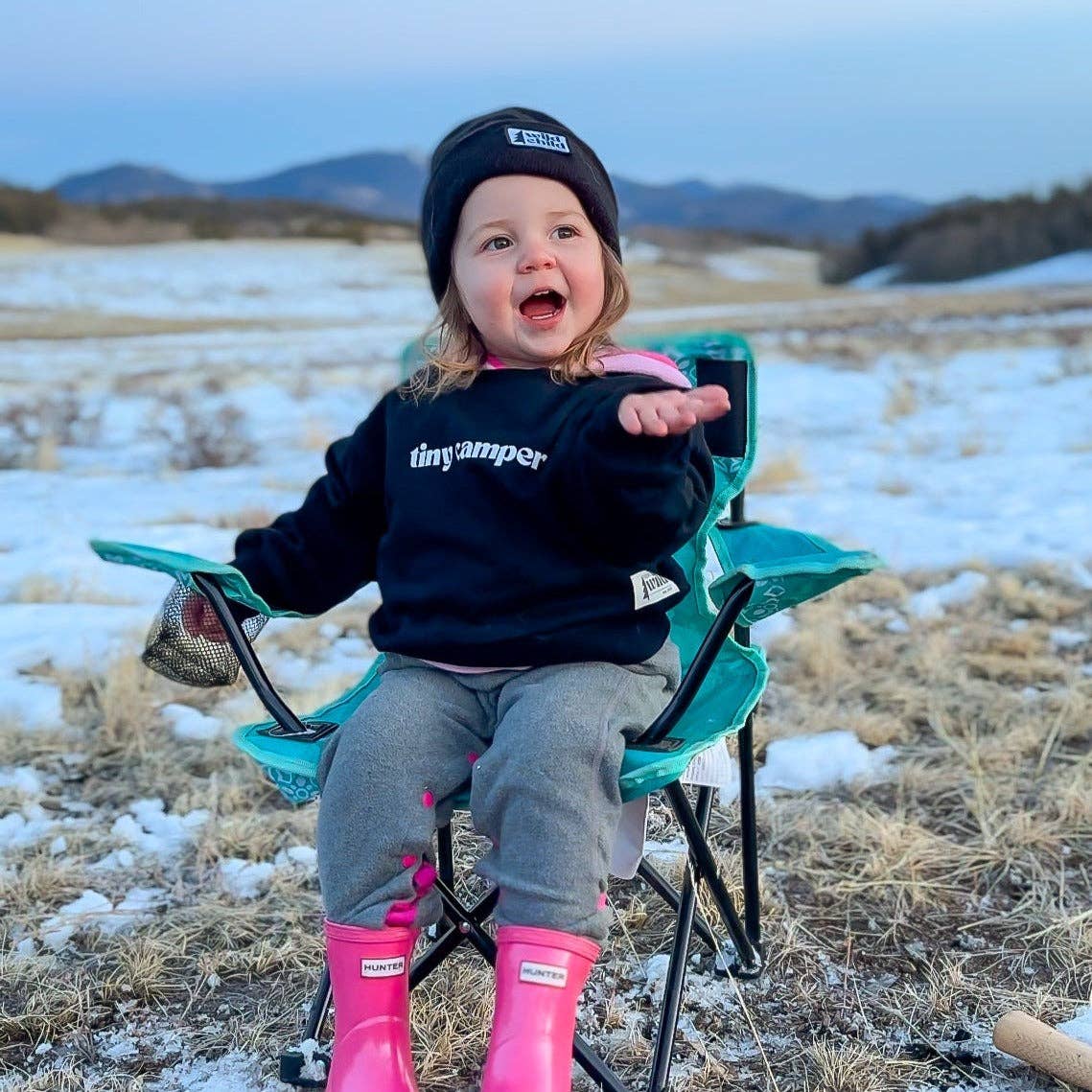 Kid's Organic Pullover - Black - Tiny Camper