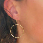 Hammered Open Circle Earrings, Large
