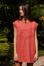 Knit Crew Neck Sleeveless Tunic Top