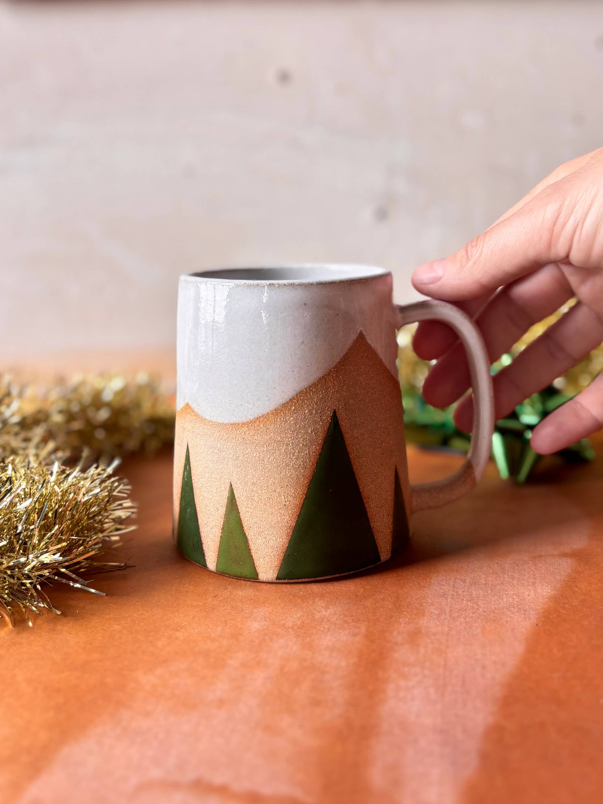 Evergreen Peaks - Handmade Ceramic Mountain Landscape Mug
