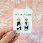 Mia Mini Earrings - Black & White // Jewelry, Earrings, Fall