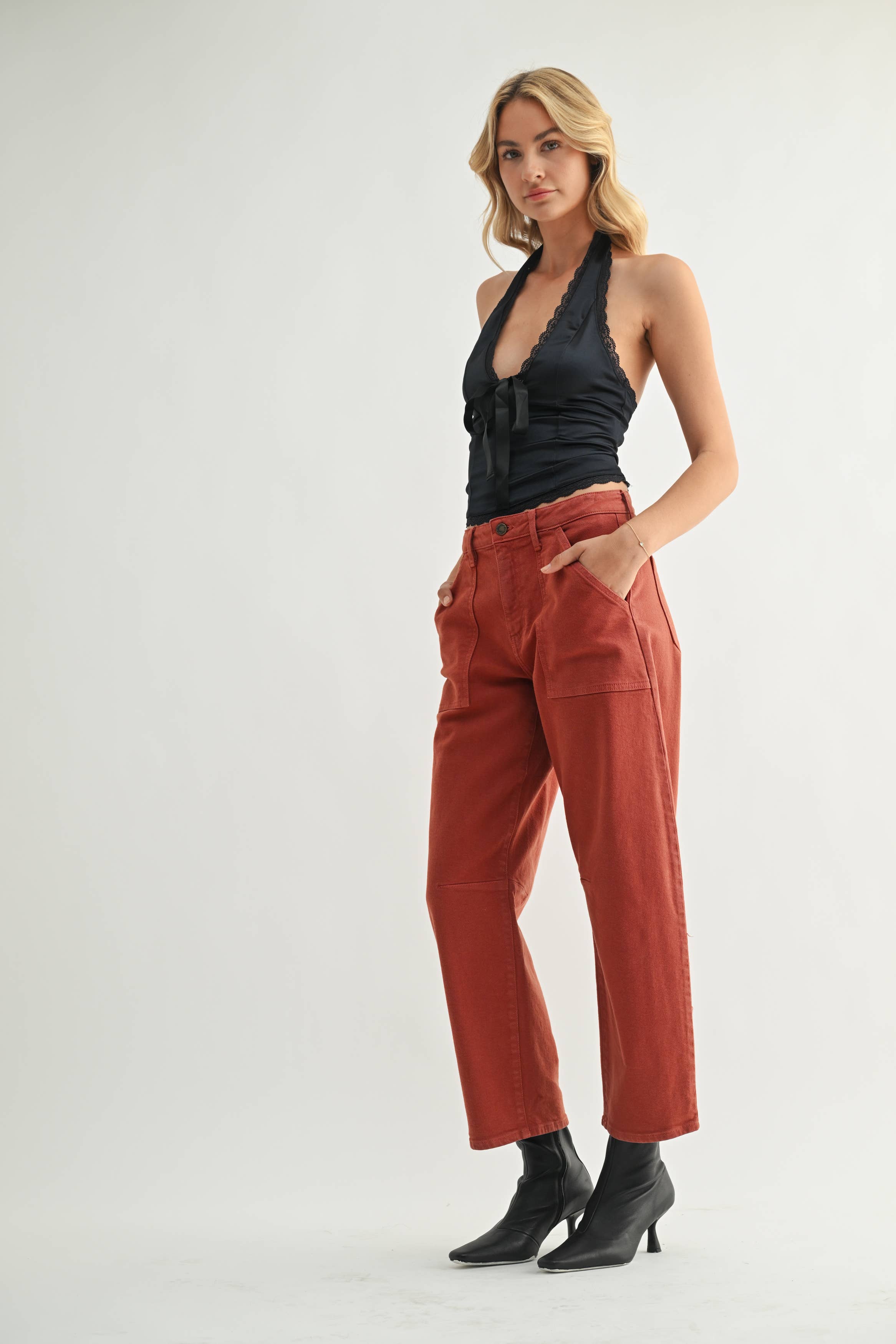 Utility Seamed Barrel Jeans