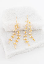 Graceful Willow Zircon and Gold Dangle Earrings