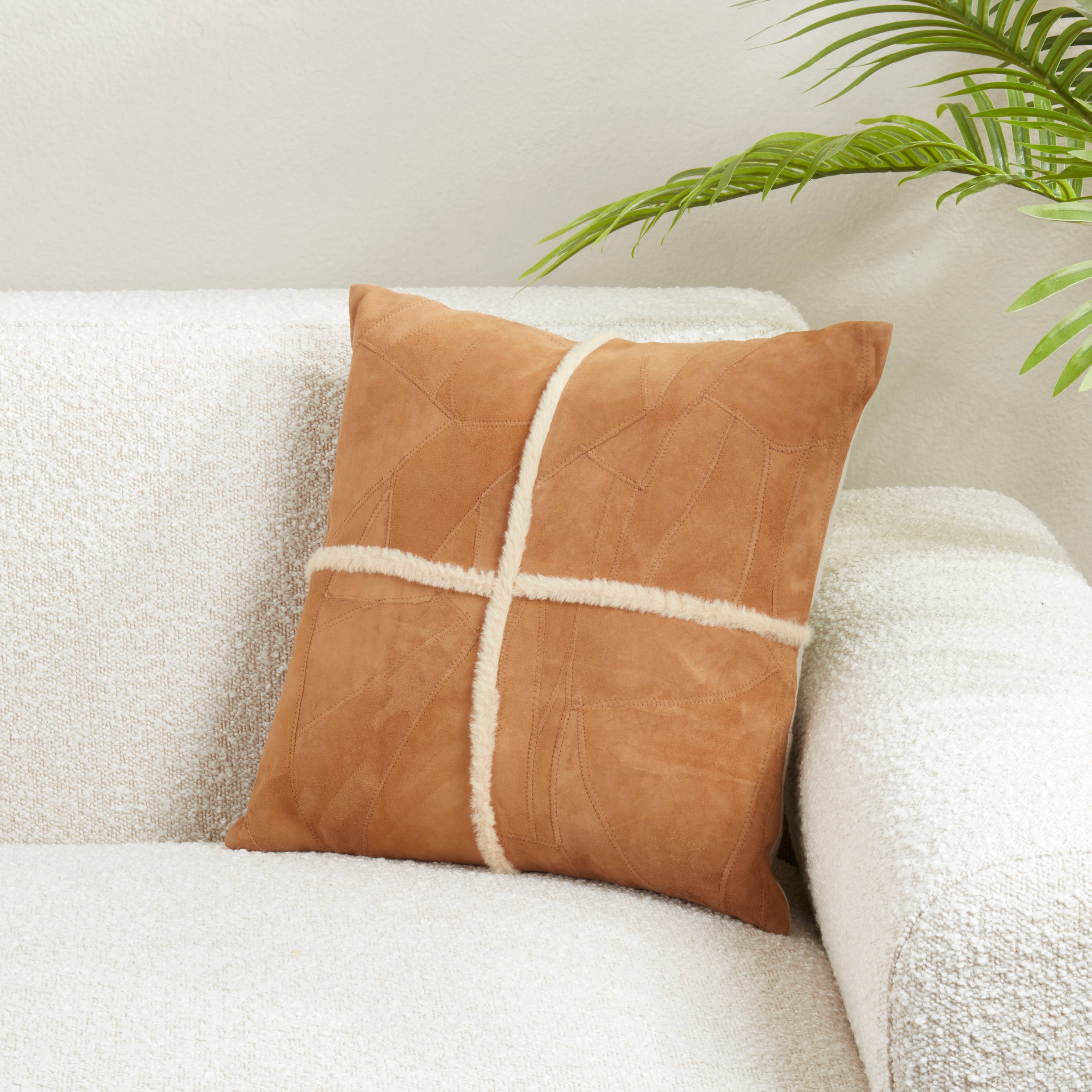 Distinctive Patchwork Leather Pillow