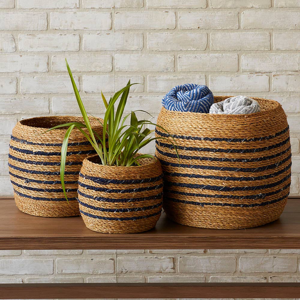 Dhaka Denim Striped Basket