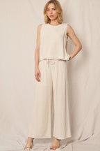 Back Button Detail Sleeveless Top