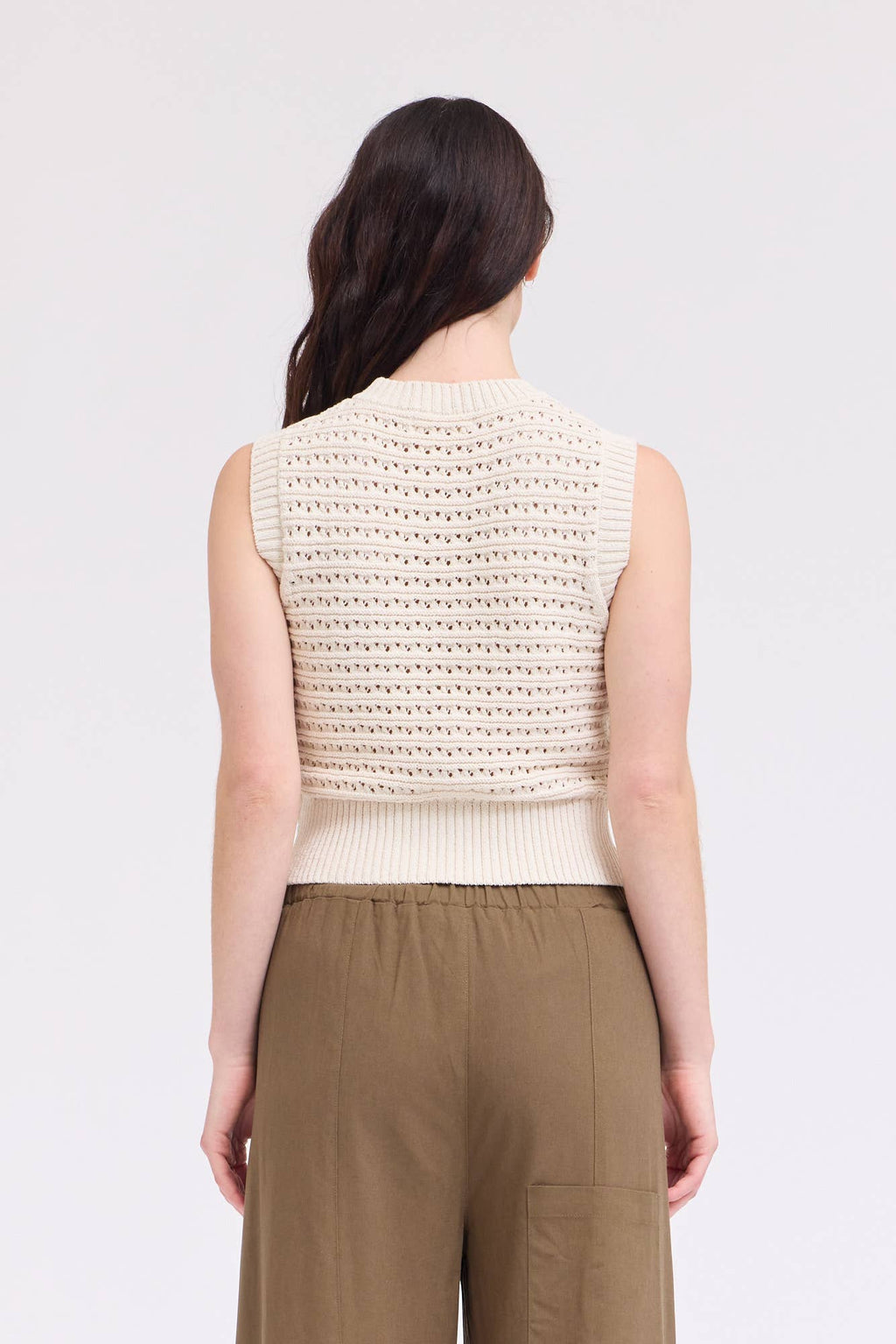 Texture Knitted Button Up Top