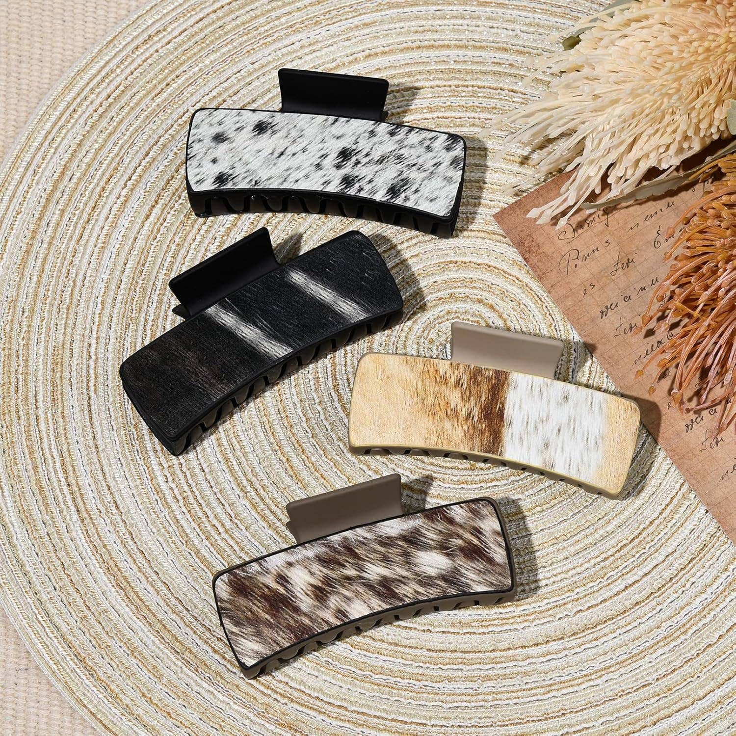 Leather Pattern Square Claw Hair Clip