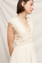 Lace Trimmed Midi Dress