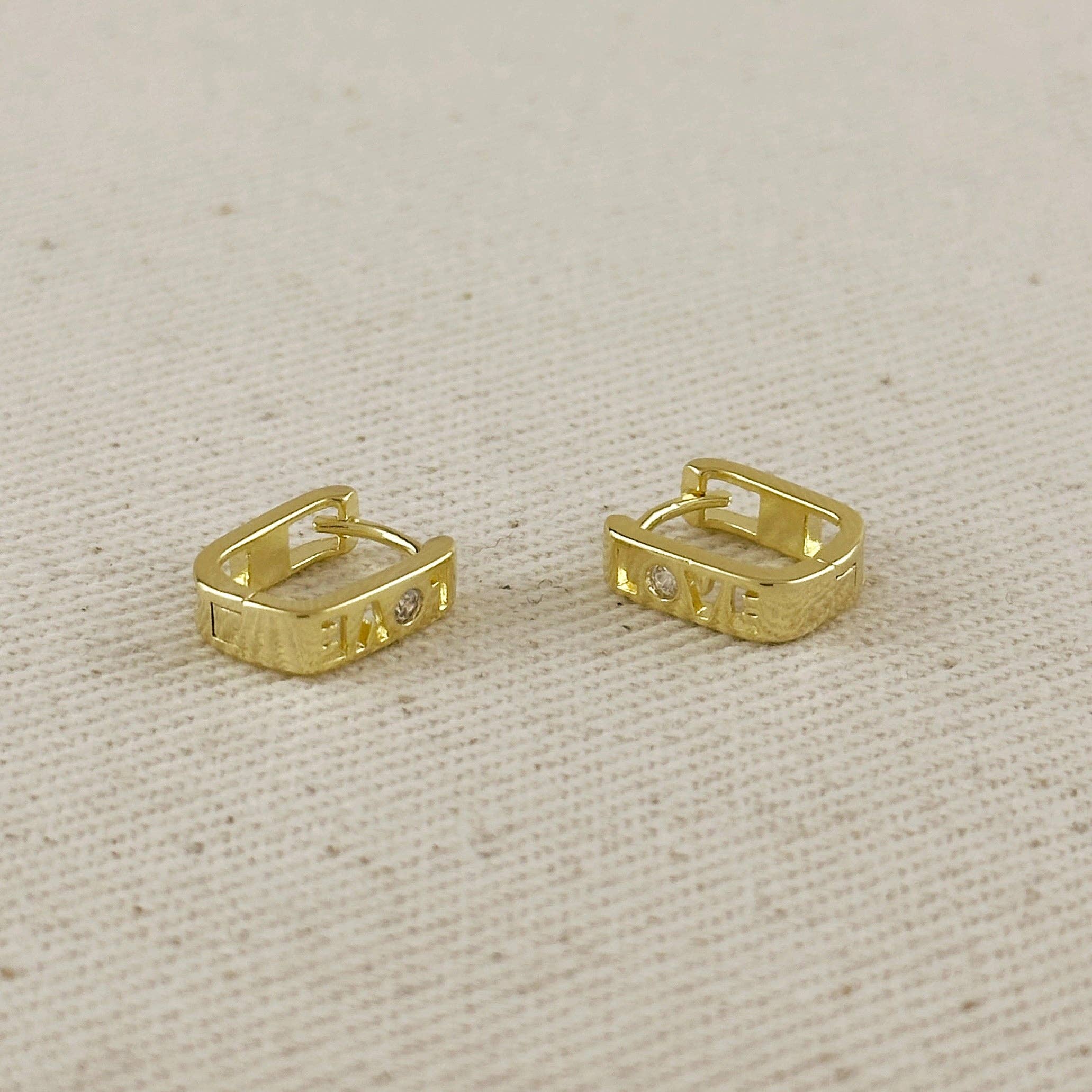 Love CZ Hoop Earrings