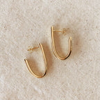 J Hoop Earrings - 18k Gold Filled