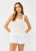 Smocked Ruffle Lace Peplum Top