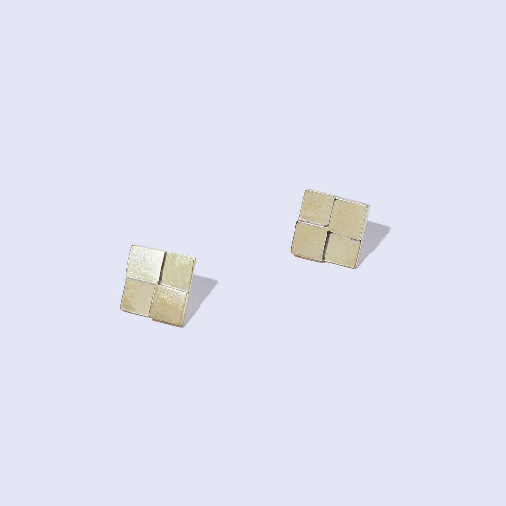 Checkers Stud Earrings
