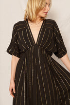 Striped Sequin Midi Dress