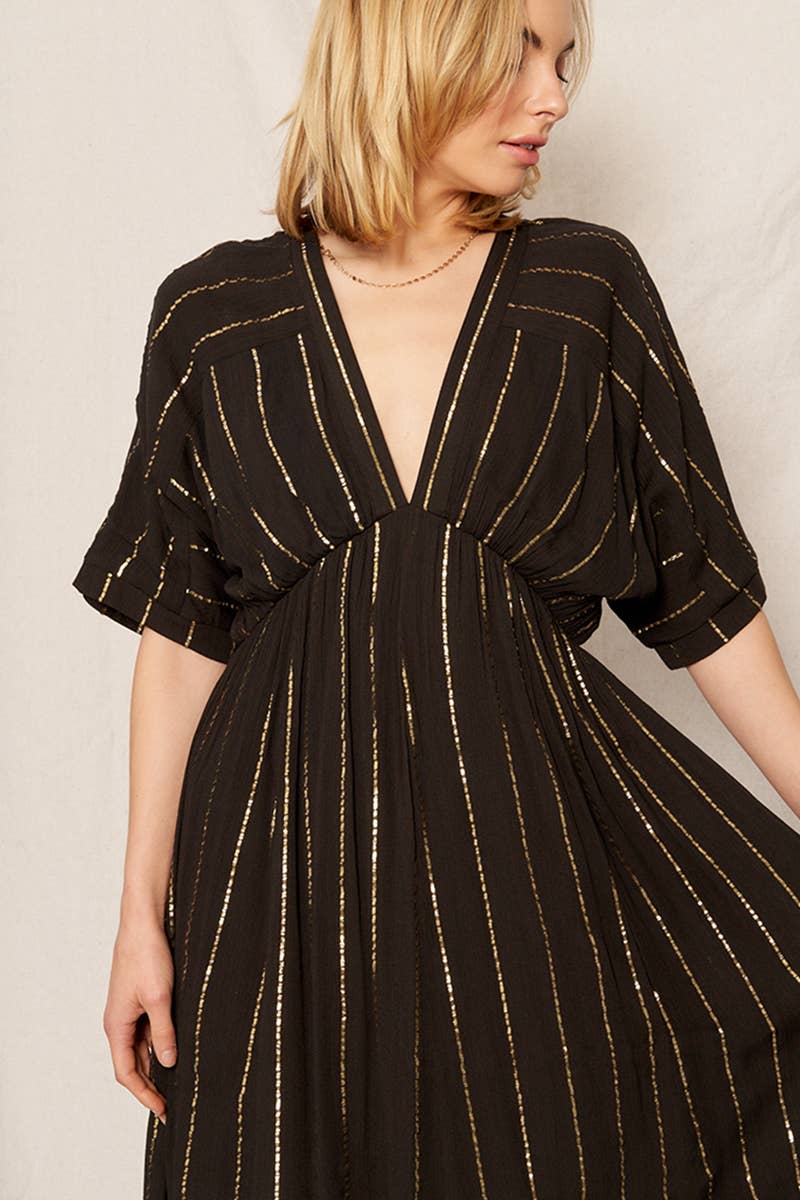 Striped Sequin Midi Dress