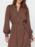 Button Down Midi Shirt Dress