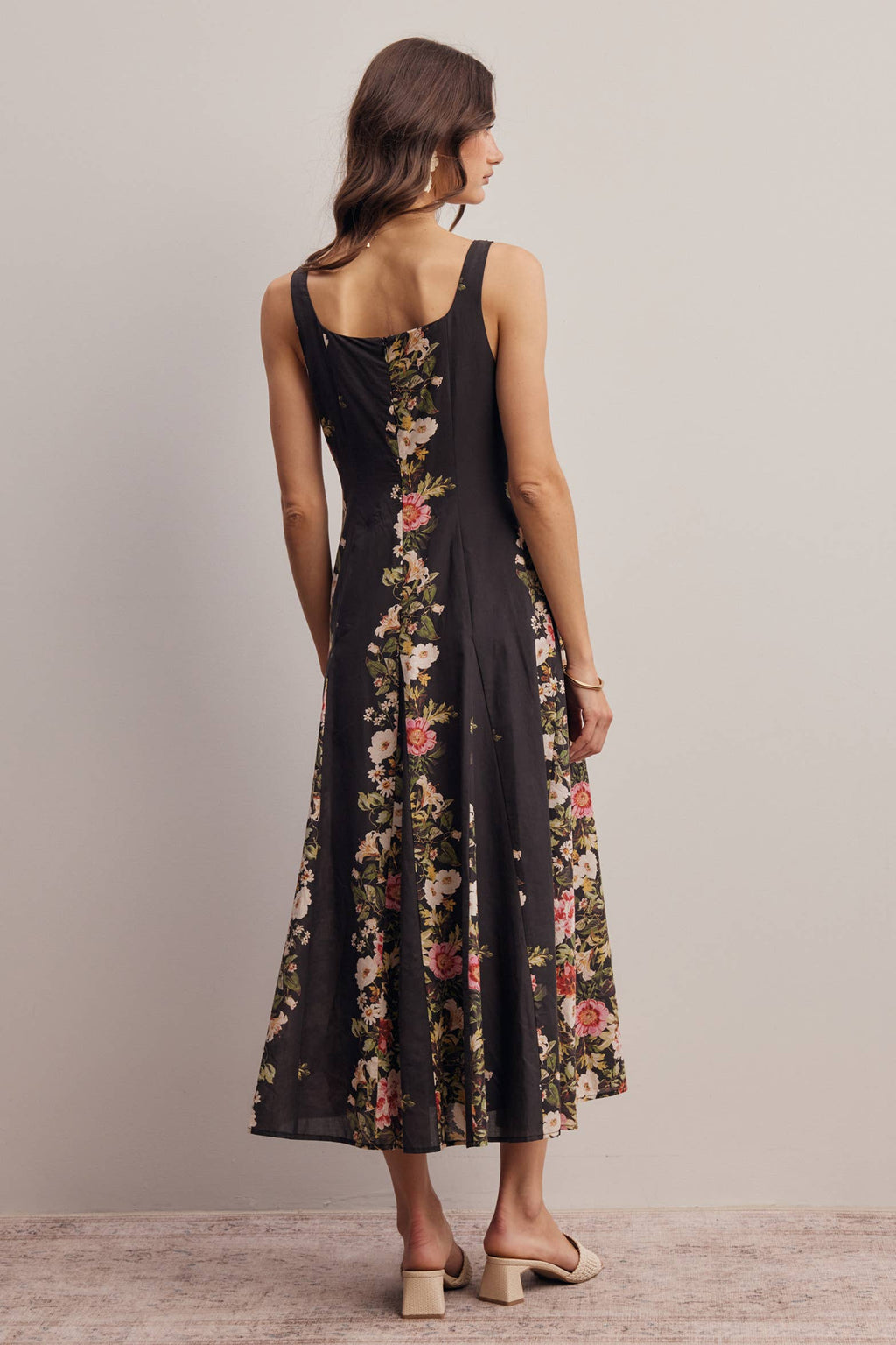 Floral Panel Midi Dress