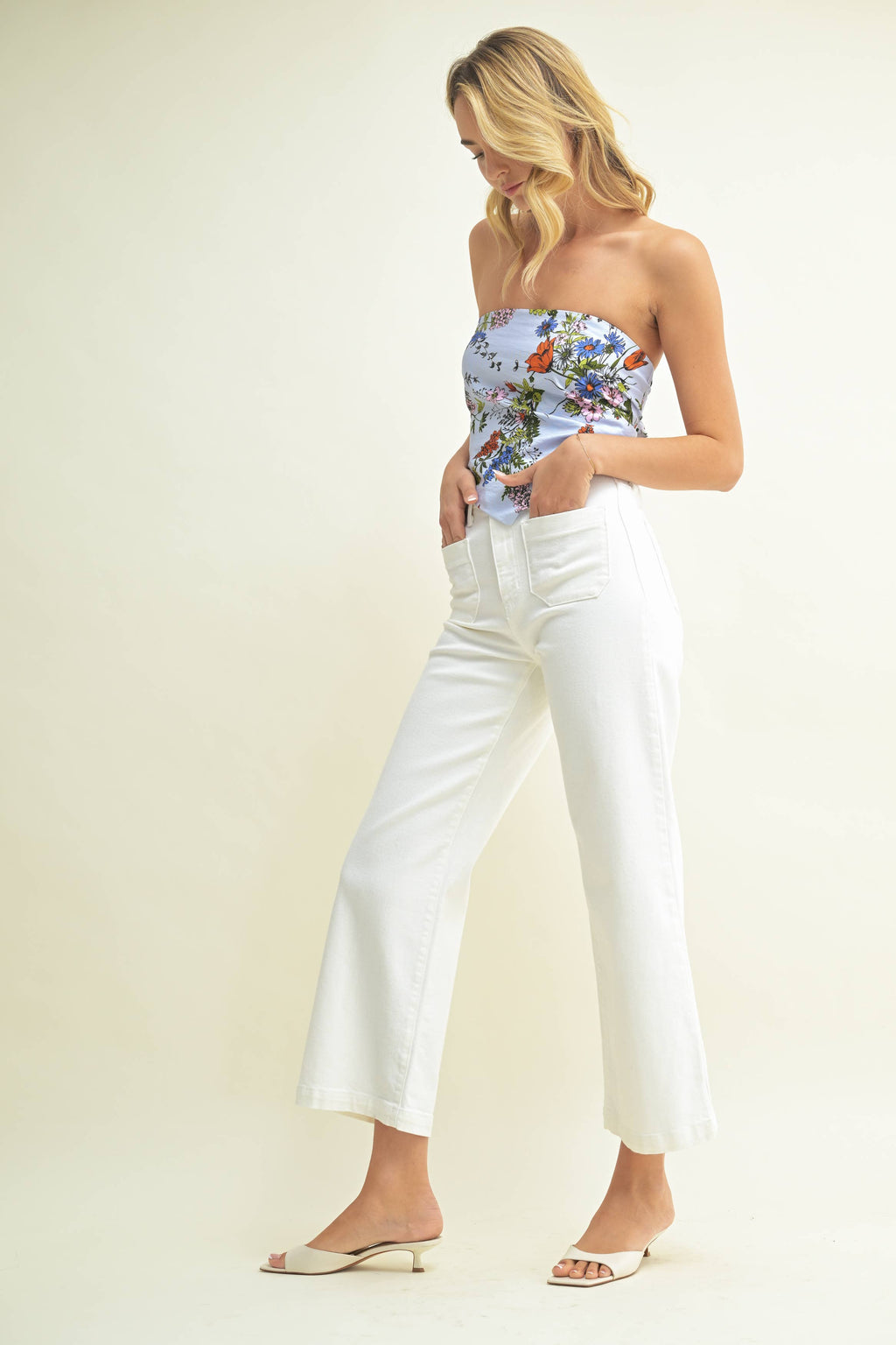 Patch Pocket Wide Leg - OFF WHITE