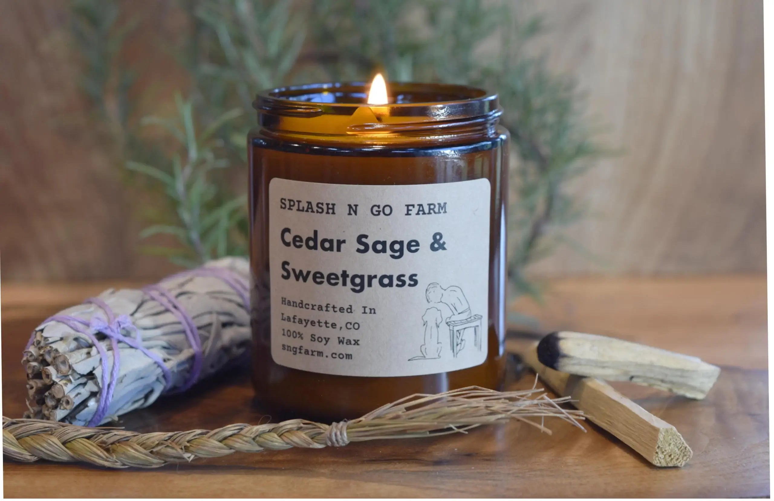 Cedar Sage & Sweetgrass - 8 oz Soy Candle